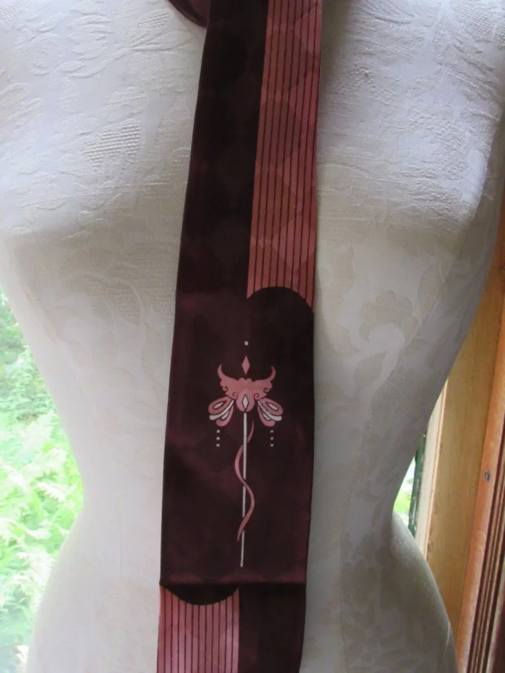 Vintage Men's Neck Tie 1960 Era Chocolate Brown & Pepperberry Unisex Design